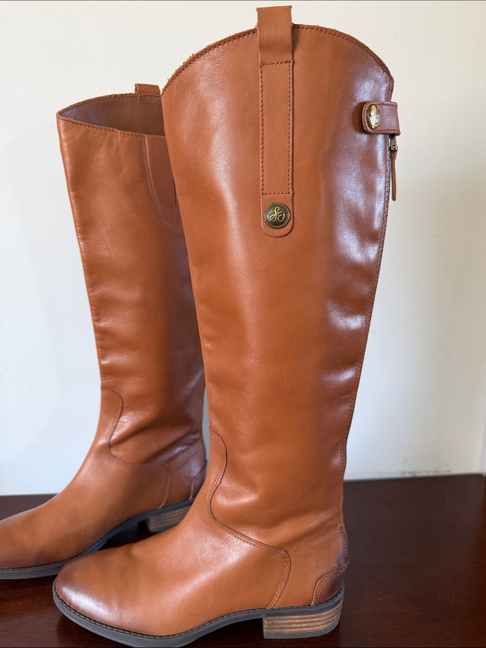 Sam Edelman Penny Riding Boots Equestrian Whiskey Leather US 6 Timeless Classic - Picture 3 of 16
